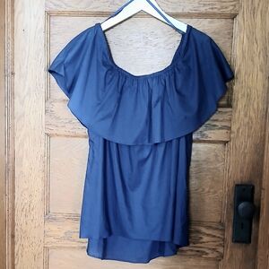 Elegant Navy Blue Women's Top